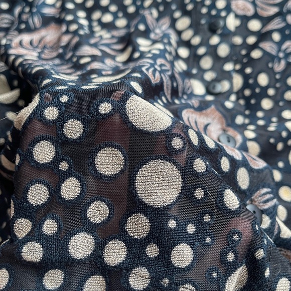 Sheer Blouse with Velvet Prints - Picture 4 of 5